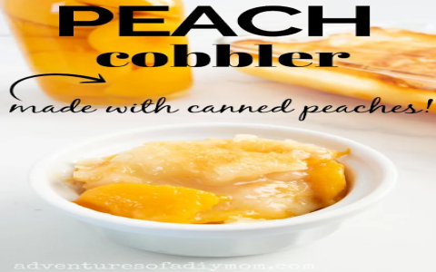 Easy peach cobbler made with jiffy cake mix (A quick dessert you will love)