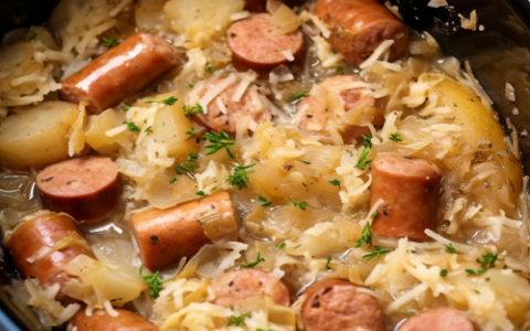 Easy Kielbasa Sauerkraut and Pierogies Slow Cooker Recipe