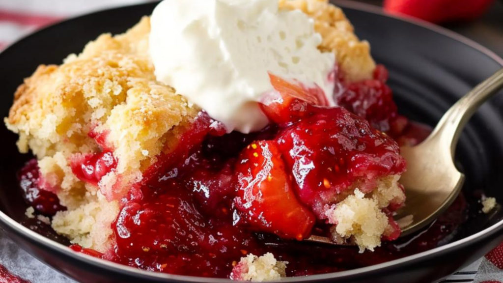 4 ingredient strawberry cheesecake dump cake for beginners (Even if youre new to baking, you can make this easy cake)