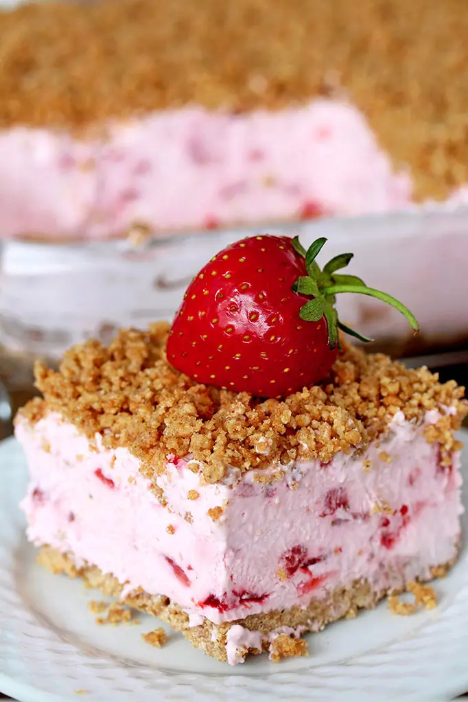 strawberry dessert made with frozen strawberries