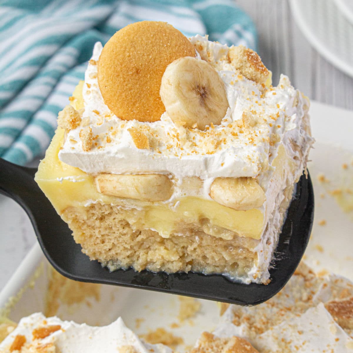 No-Bake Banana Pudding Poke Cake with Condensed Milk (A Quick and Easy Dessert for Busy Weeknights)
