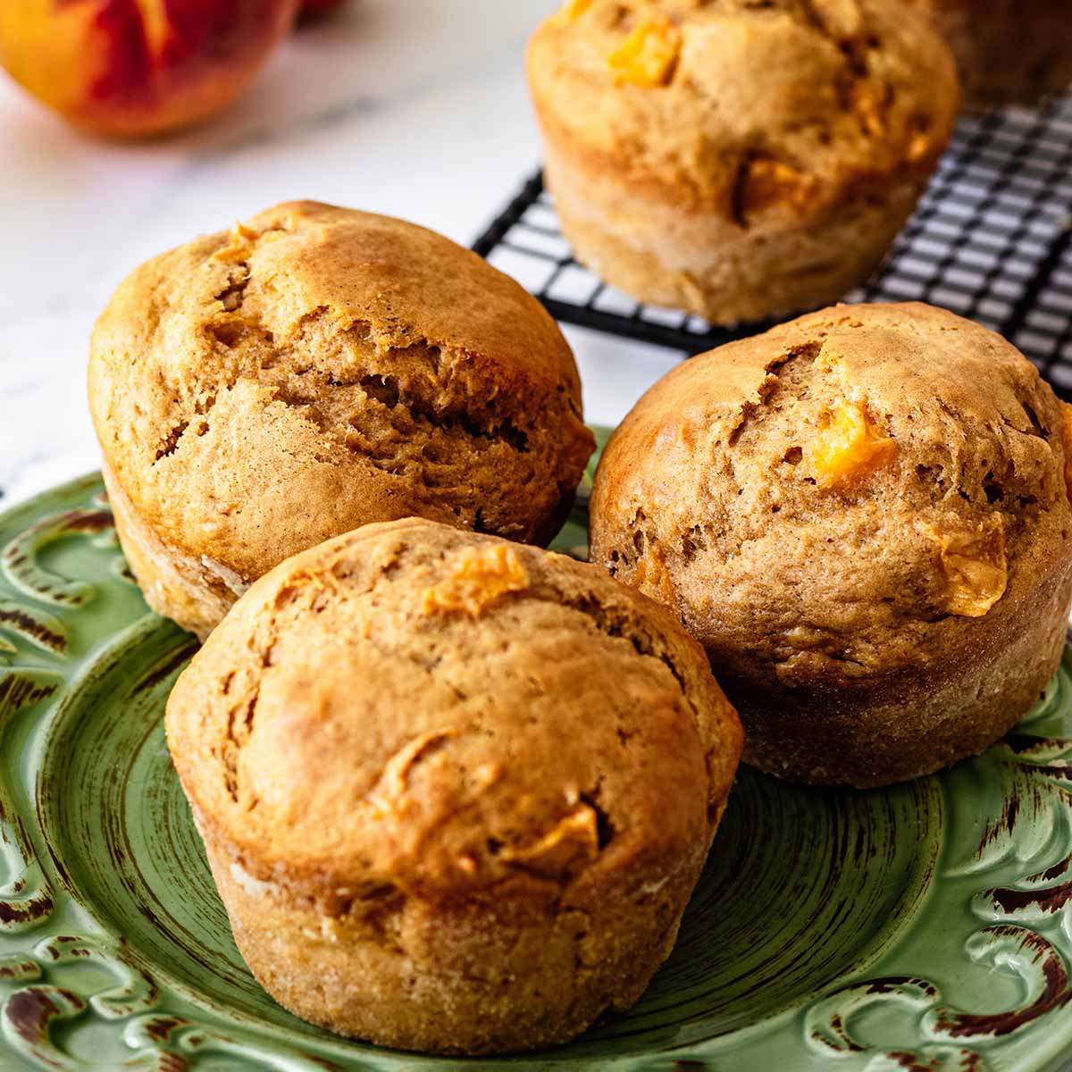 what are the main ingredients in peach muffins