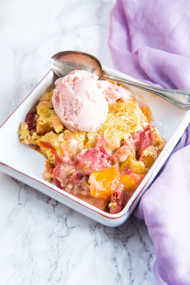 Peach cobbler with sprite and cake mix, why it works (Here is a secret that makes dessert yummy)