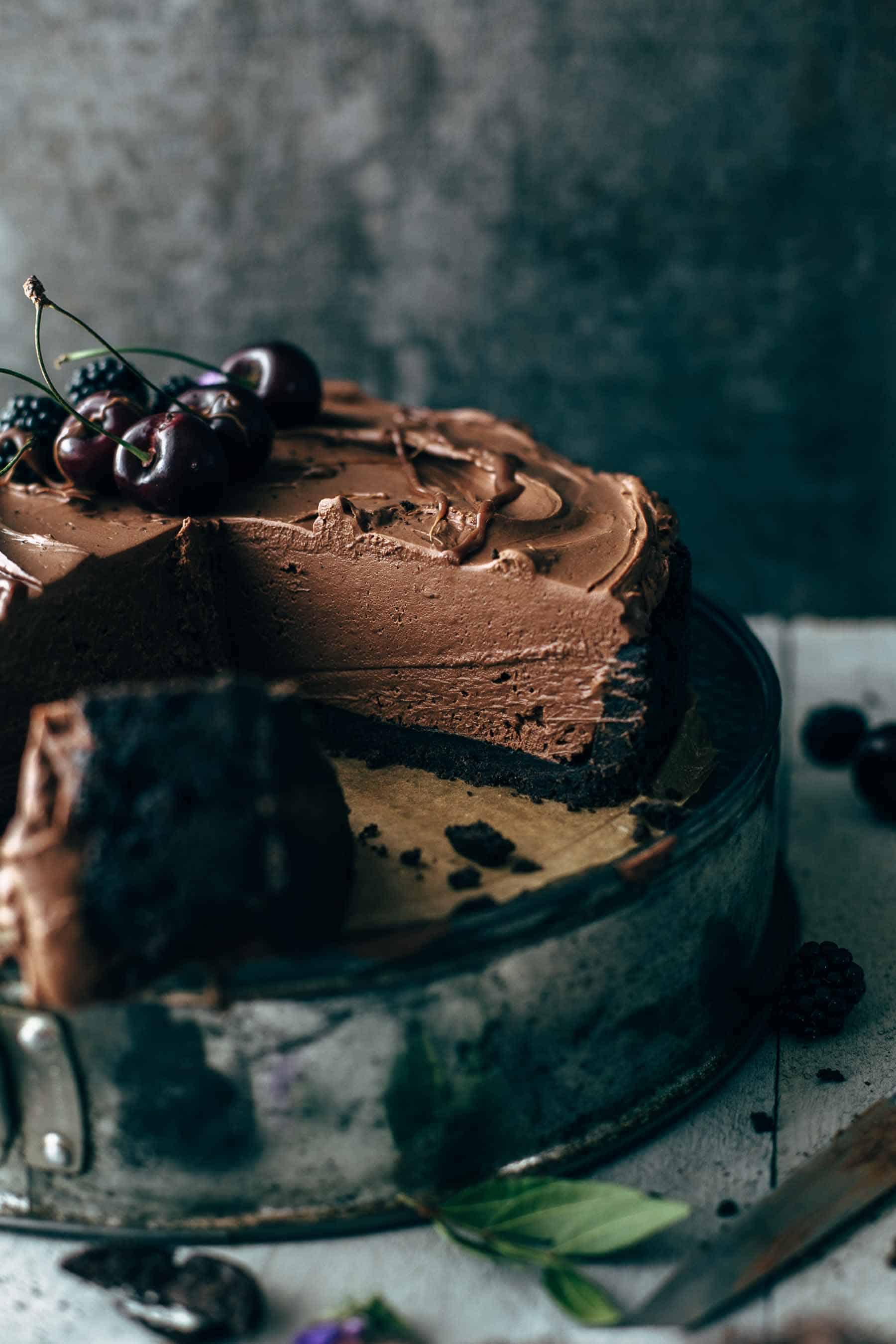chilled chocolate cocoa cheesecake without baking