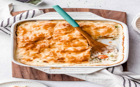 creamy chicken pot pie with roasted rotisserie chicken