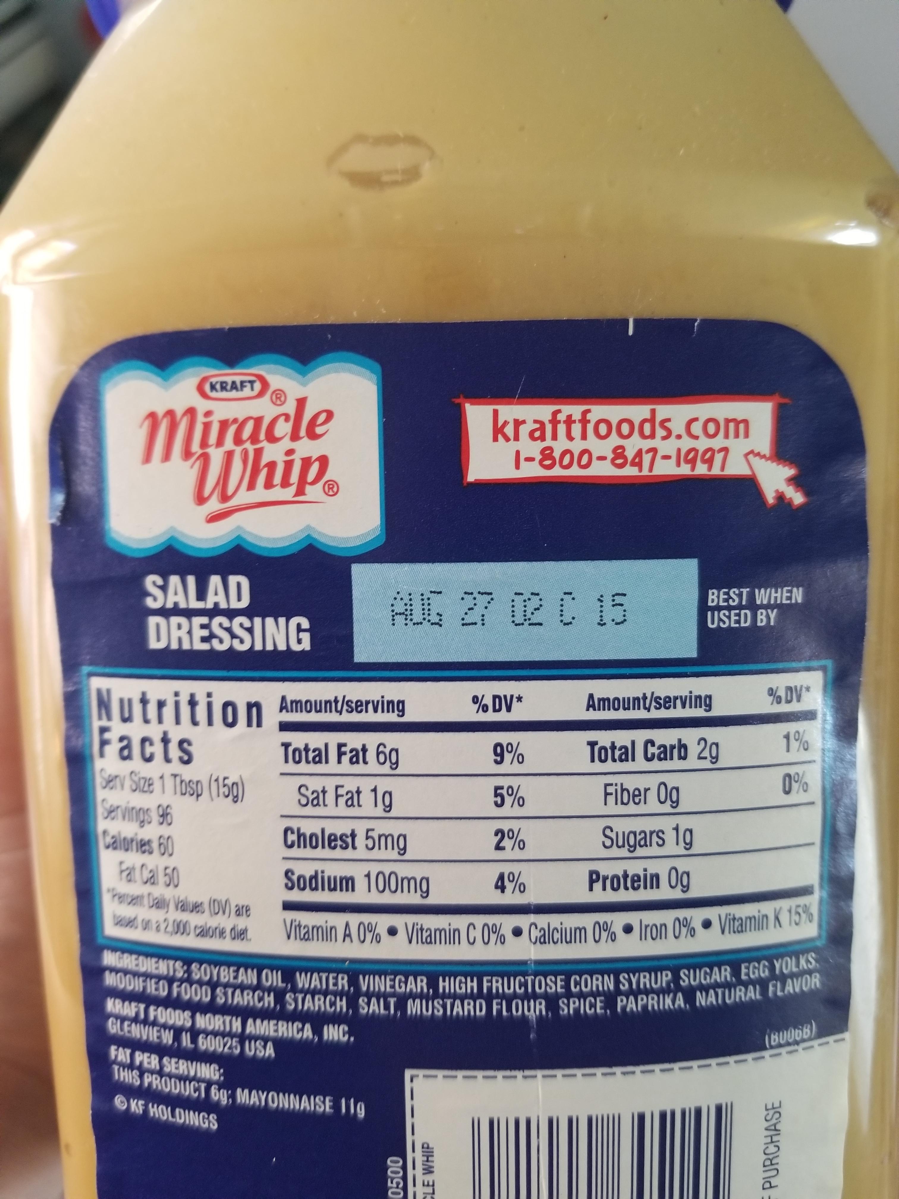 what is the shelf life of miracle whip past its expiration date