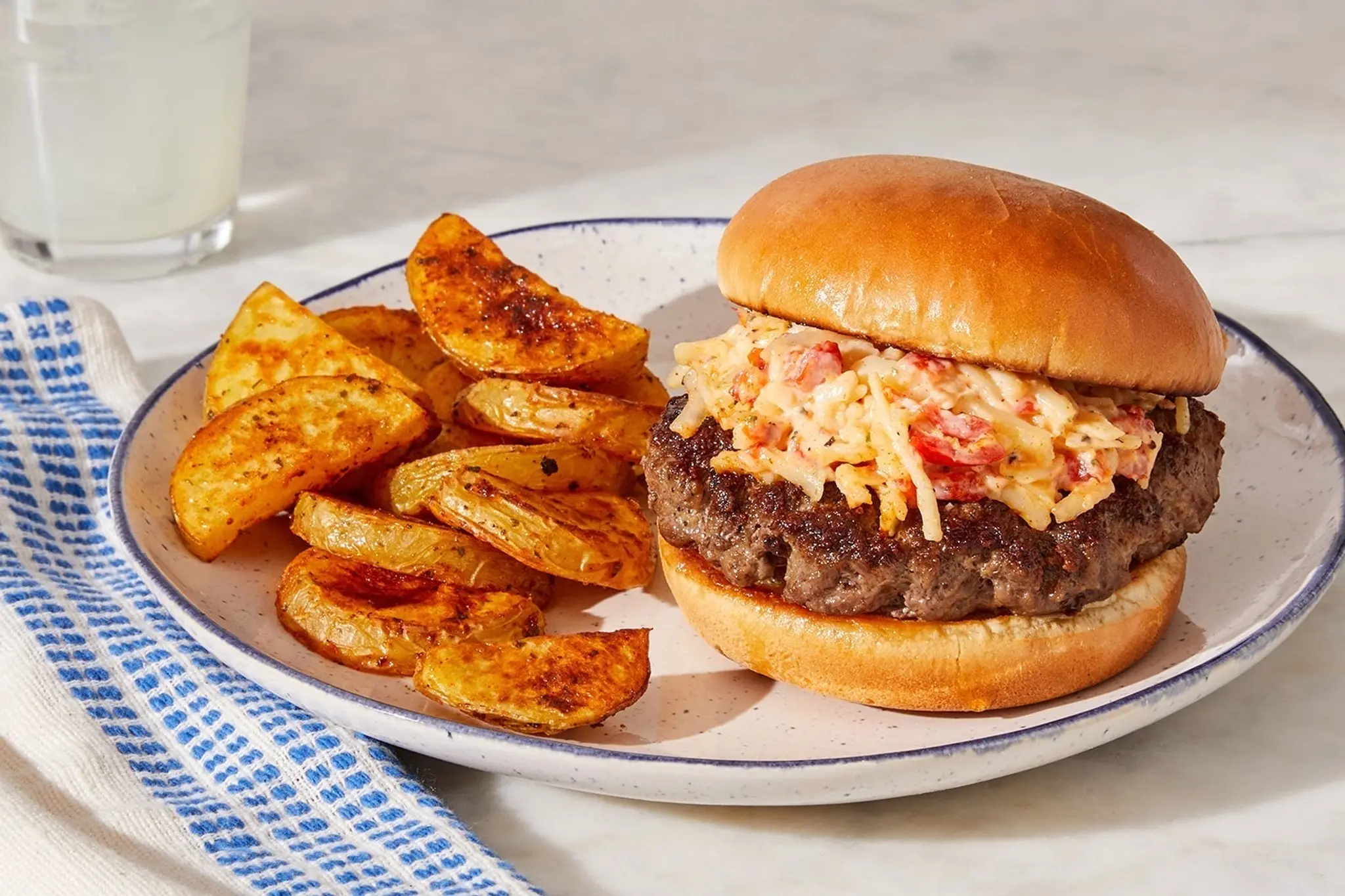 Pimento Cheeseburgers with Roasted Potatoes: A Match Made in Heaven!