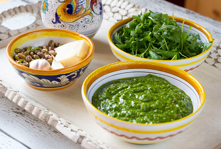 Want a Yummy Twist? Try This Red Pepper Sauce Arugula Pistachio Pesto Recipe for Your Next Meal