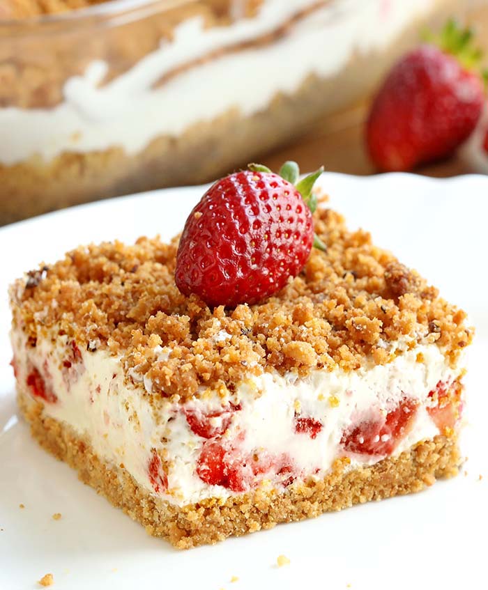 strawberry dessert made with frozen strawberries