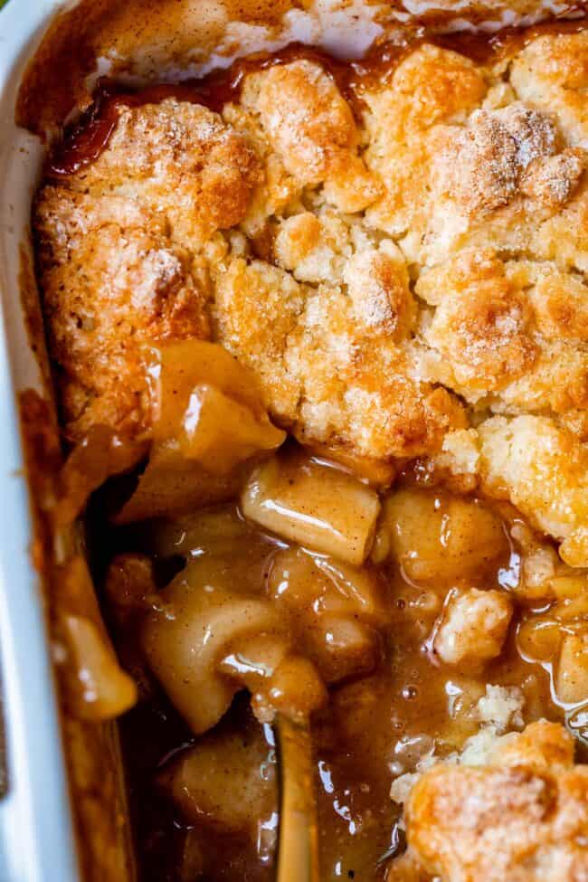 fresh apple cobbler made with bisquick