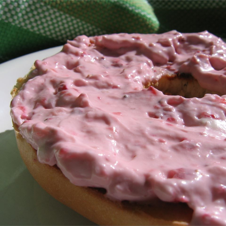 strawberry-infused homemade cheese spread