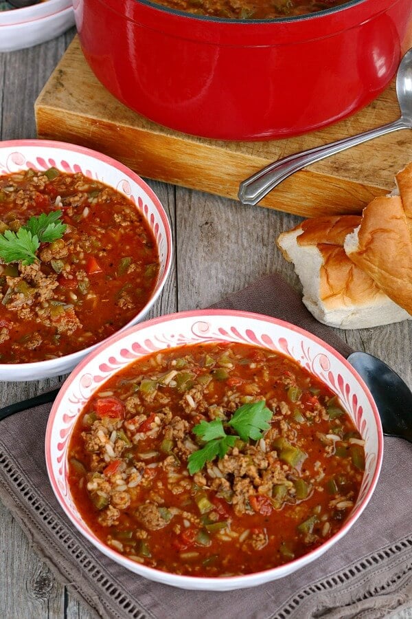 Make Stuffed Pepper Soup from LoveBakesGoodCakes.com at Home | Simple Recipe, Delicious Results