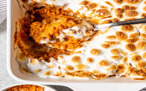 How to Make Bruces Candied Yams with Marshmallows: Simple Sweet Potato Side Dish.