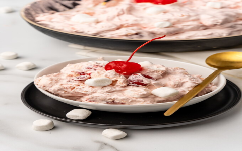 Cherry Fluff with Maraschino Cherries Recipe: Easy Dessert, Fluffy, Sweet Treat Everyone Will Love!