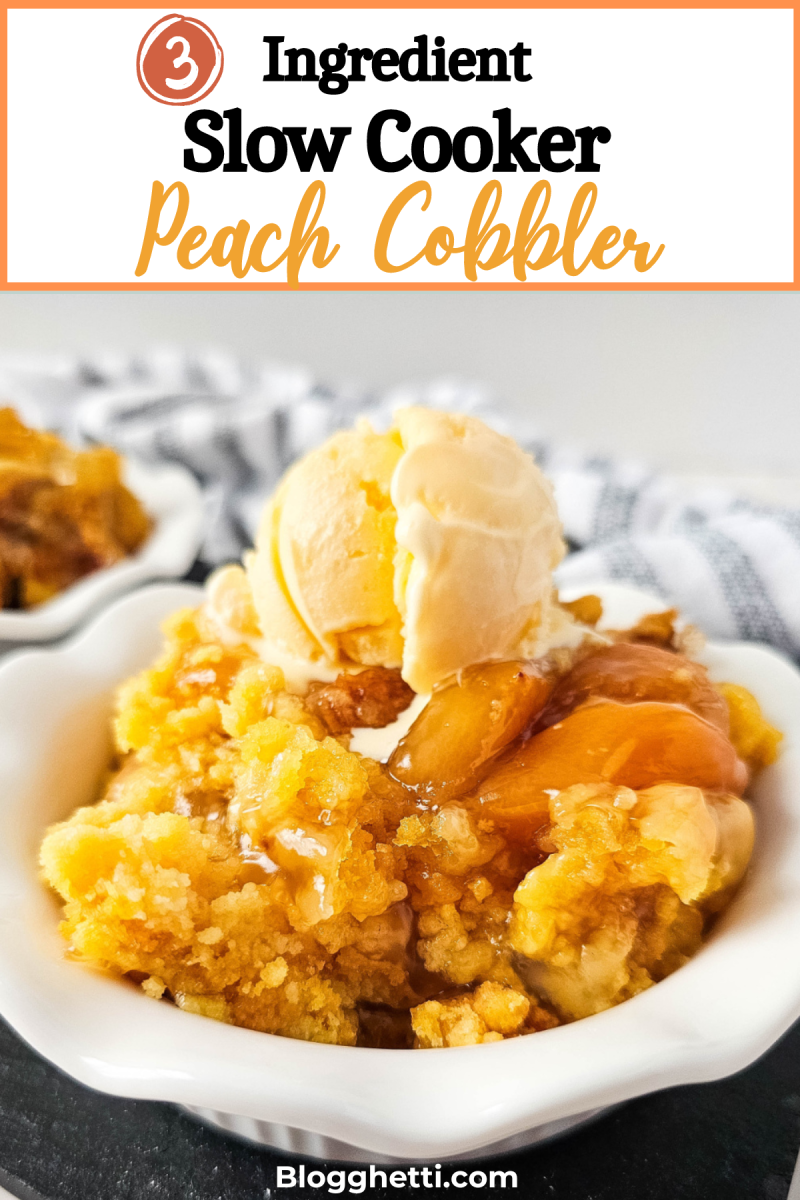 Easy Crockpot Peach Cobbler 3 Ingredients Recipe (Perfect for Weeknights)