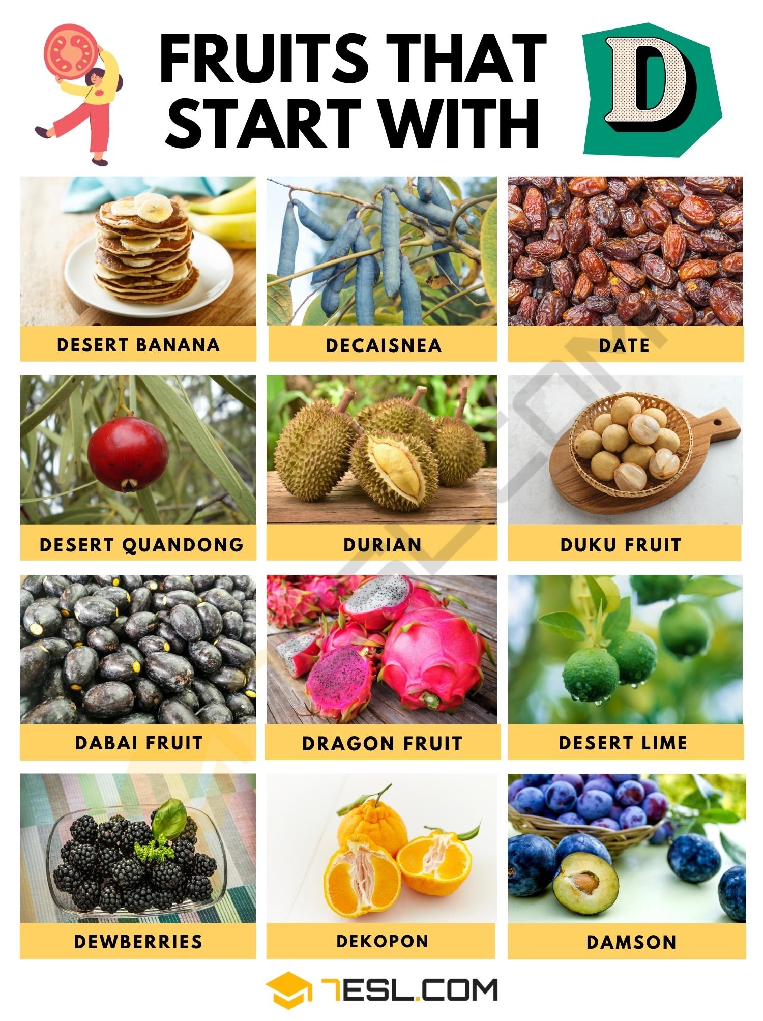Cool Fruits List With D: Learn Fruits That Start With The Letter D