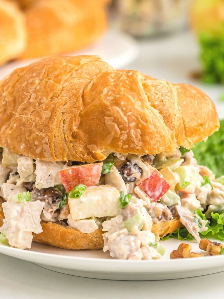 Yummy Apple Walnut Chicken Salad Sandwich: How to Make it in Minutes.