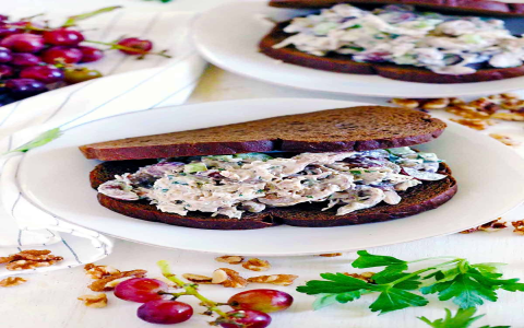 Yummy Apple Walnut Chicken Salad Sandwich: How to Make it in Minutes.
