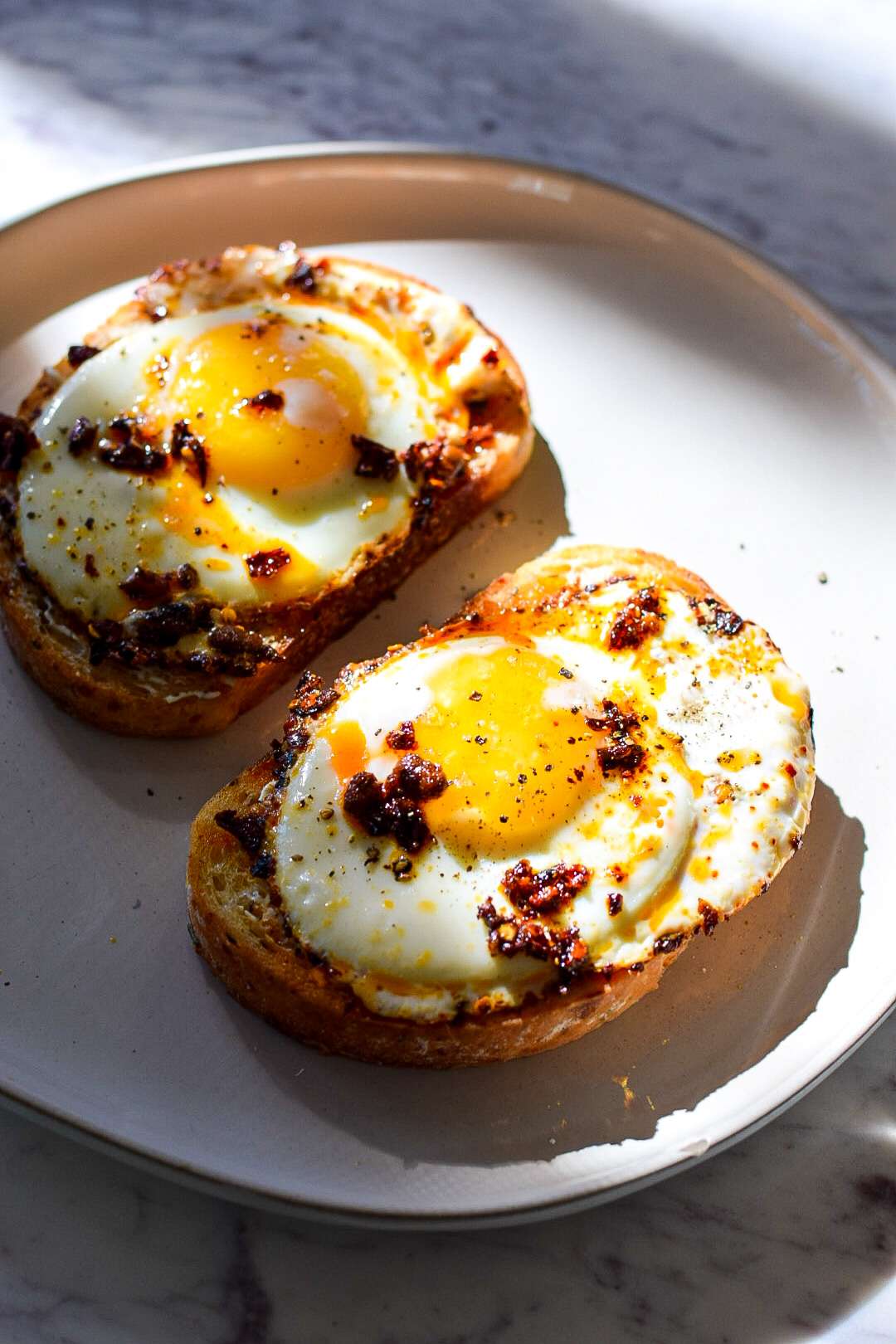 Fried Fish and Over Easy Eggs Chilean Recipe: Yummy Breakfast.