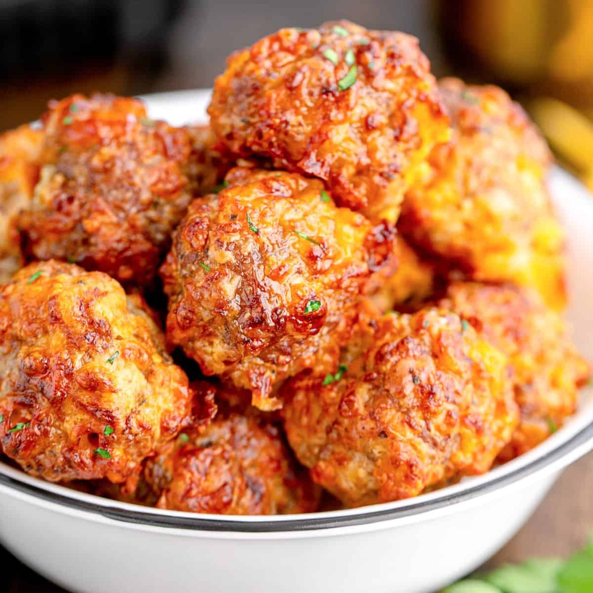 Make Air Fryer Sausage Balls with Cream Cheese: simple cooking.